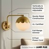 360 Lighting Kelowna Mid Century Modern Swing Arm Wall Lamp Brass Plug-in Light Fixture Globe Glass Shade for Bedroom Bedside Living Room Reading Home - 3 of 4