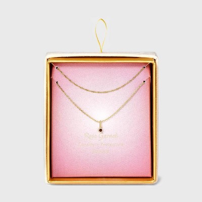 14K Gold Dipped Genuine Stone Pendant Necklace - A New Day™