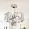 Airsurfer 20" Caged Crystal Ceiling Fan with Remote, 5 Reversible Gray ABS Blades, E26 *4 (Bulbs Not Included) - 3 of 4