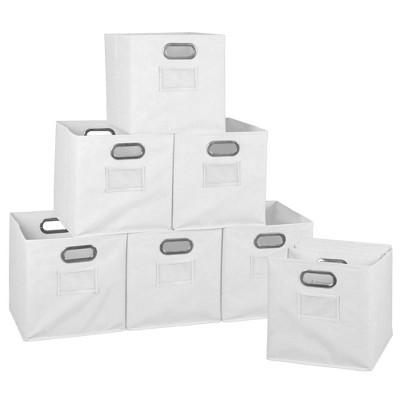 Niche Cubo 12pk Foldable Fabric Storage Bin with Label Holder White