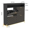 ZHUTA Shoe Cabinet for Entryway,Slim Hidden Shoe Cabinet Storage with 4 Flip Drawer,Large Shoe Rack Organizer Cabinet with Open Storage Shelf - 3 of 4