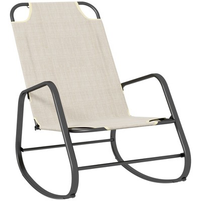 Outsunny Garden Rocking Chair, Outdoor Indoor Sling Fabric Rocker For ...