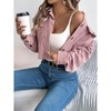 Womens Casual Jackets Corduroy Cropped Shacket Fashion Textured Trendy Crop Boxy Coats Faux Pockets Fall Winter Button Down Coats - 4 of 4