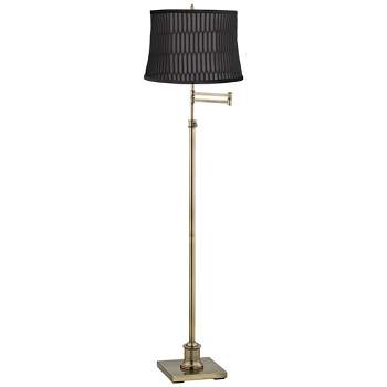 Metal Column Swing Arm Floor Lamp Black/white - Threshold™ : Target