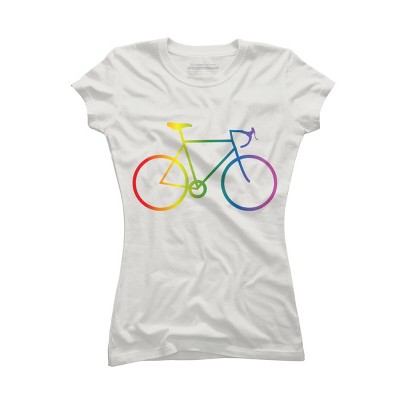 Adult Design By Humans Rainbow Bike Cyclist Pride By Bonganva T-Shirt