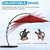 Hyleory 10/11/12 ft. Outdoor Curvy Cantilever Umbrella with Sand Bag Umbrella Base - 3 of 4
