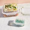 6pc (Set of 3) Glass Food Storage Container Set Clear - Figmint™: Freezer, Dishwasher & Microwave Safe - 2 of 4