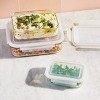 6pc (Set of 3) Glass Food Storage Container Set Clear - Figmint™