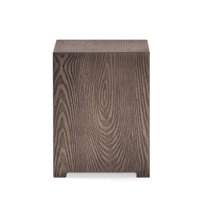 Wellington Outdoor Square Iron Tank Holder Side Table Brown Wood Pattern - Christopher Knight Home: Durable Patio Furniture