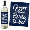 Big Dot of Happiness Navy Blue Elegantly Simple - Wedding or Bridal Shower Guest Party Favors Decorations  - Wine Bottle Label Stickers - Set of 4 - 2 of 4