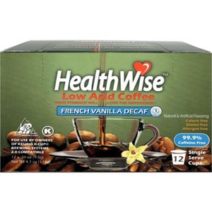 HealthWise Low Acid French Vanilla Decaf Keurig K-Cup Coffee Pods - 1 of 3