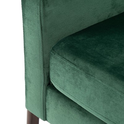 Malachite Green Velvet Accent Chair with Antique Coffee Metal Frame