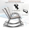 Tangkula Set of 2 Metal Rocking Chair Heavy-Duty Rocker Outdoor Anti-Slip Brown Patio - 3 of 4
