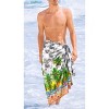 HAPPY BAY Men's Hawaiian Lava Lava Beach Sarong Wrap Beachwear Cover-Up Summer Long Swimwear Vacation Cover Up For Men One Size Gray, flamingo - 2 of 4