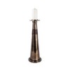 Modern Glass and Aluminum Pillar and Taper Holder with Sculptural Metallic Form - 2 of 4