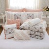Lyngins 9-Piece Cotton Percale Comforter Set – Cottage Shabby Chic Paisley Print, Lace Taping, Oeko-Tex Certified, Cal King Bedding Set - 2 of 4