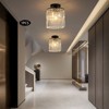 YIYIBYUS 1-Light Black Modern Semi-Flush Mount Ceiling Light with Clear Crystal Shade - 3 of 4