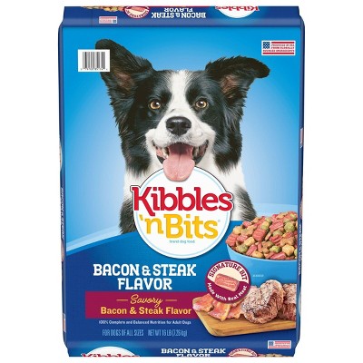 Kibbles 'n Bits Bacon & Steak Flavor Adult Complete & Balanced Dry Dog Food - 16 lbs