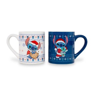 Silver Buffalo Disney Lilo & Stitch Holiday Sweaters Ceramic Mugs | Set of 2 - 1 of 4