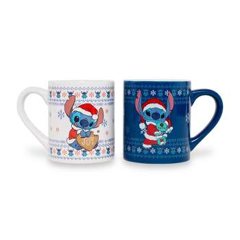 Silver Buffalo Disney Lilo & Stitch Holiday Sweaters Ceramic Mugs | Set of 2