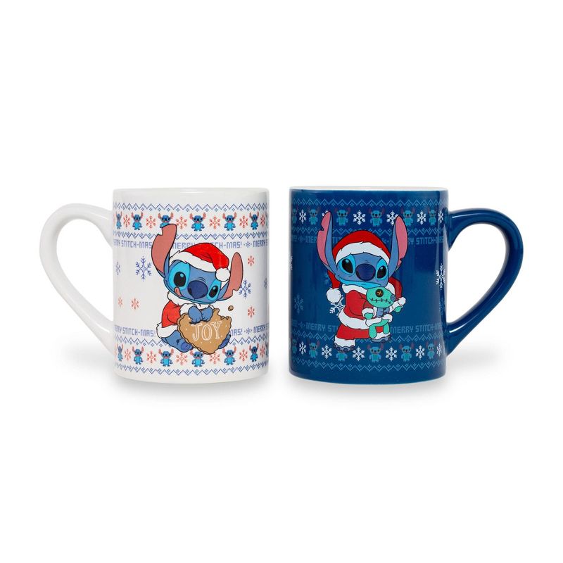 Silver Buffalo Disney Lilo & Stitch Holiday Sweaters Ceramic Mugs | Set of 2, 1 of 7