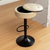Round Storage Bar Stool Set of 2,Height Adjustable Barstool,360°Counter Height Swivel Stool,Armless Bar Chair with Metal Frame-Maison Boucle - 3 of 4