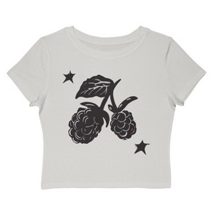 Rerun Island Women's Berries Stars Short Sleeve Graphic Cotton Baby Tee - Cloud Dancer XL - 1 of 4
