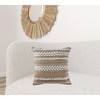 HomeRoots 20" X 20" Beige And White Polyester Geometric Zippered Pillow - 2 of 4