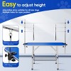 Foldable Dog Grooming Table with Adjustable Double Arms,Noose,Mesh Tray,Heavy Duty Pet Station for Small and Medium Pets-LAOTIES - 3 of 4