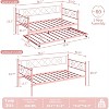 coucheta Daybed with Trundle, Sturdy Metal Twin Bed Frame with Stylish Headboard - 2 of 4