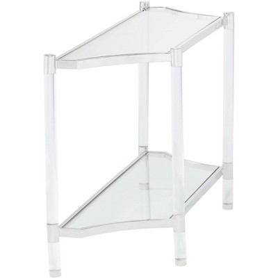 Erica Modern Clear Acrylic Rectangular Console Table with Shelf