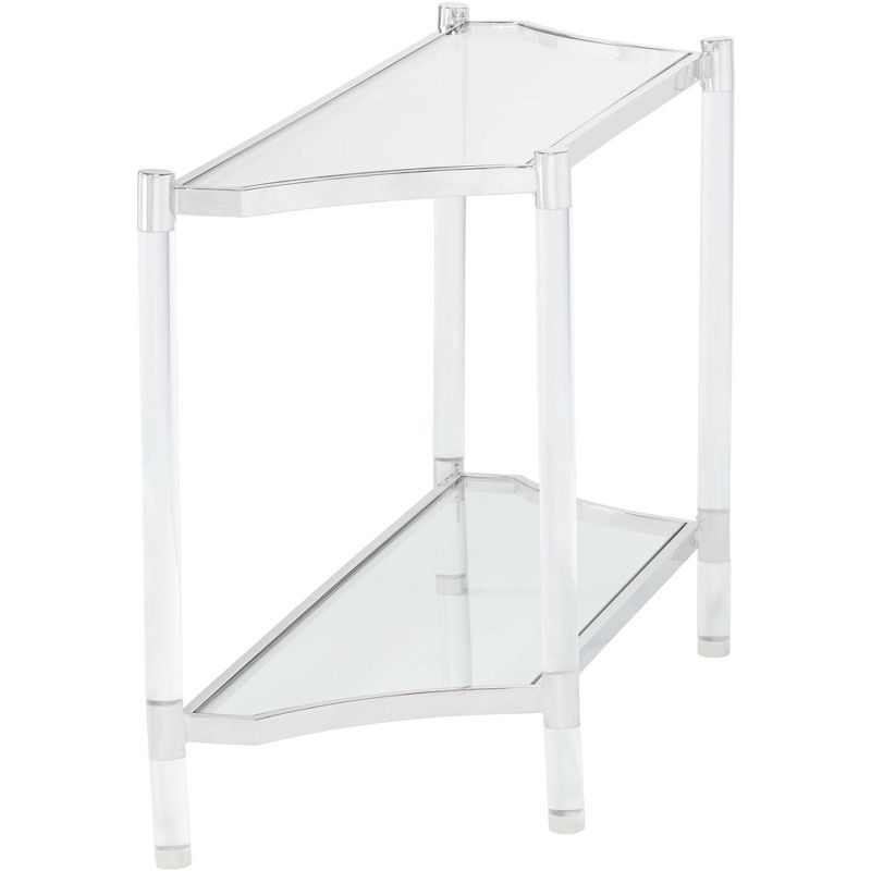 55 Downing Street Erica Modern Acrylic Rectangular Console Table 48" x 16" with Shelf Clear Thin Legs for Living Room Bedroom Bedside Entryway House, 5 of 10