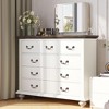 Whizmax Dresser for Bedroom, Farmhouse Dresser with 9 Drawer, Chest of Drawer with Wooden Legs for Bedroom, Living Room, Hallway - 3 of 4