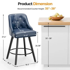 PU Leather Elegant 360° Swivel Bar Stool Stylish Design With Plush Cushion & Sturdy Build - 1 of 4