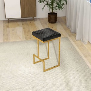 FONTOI Counter and Bar Stools, Bar Stools with Footrest and Comfortable Seat for Kitchen Living Room Bedroom, Black, 16"*29"*16" - 1 of 4