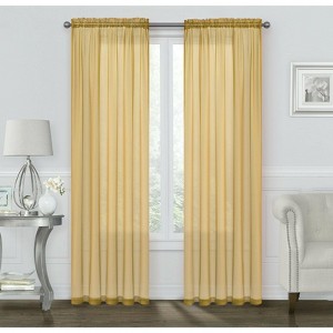 Kate Aurora Coastal Pastel Colored Light & Airy Sheer Voile Window Curtains - 1 of 1