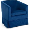 Acekool 27” Modern Swivel Chair, 360° Upholstered Sofa Chair with Plush Sponge Backrest and Wood Frame for Bedroom or Living Room, Blue - 4 of 4