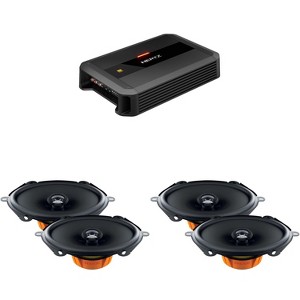 Hertz DP 4.300 AB-Class 4 Channel Amplifier with 2 Pr Hertz Dieci Series DCX 570.3 5x7" Two-Way Coaxial Speakers - 1 of 4