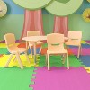 Flash Furniture 25.125"W x 35.5"L Crescent Natural Plastic Height Adjustable Activity Table Set with 4 Chairs - image 2 of 4