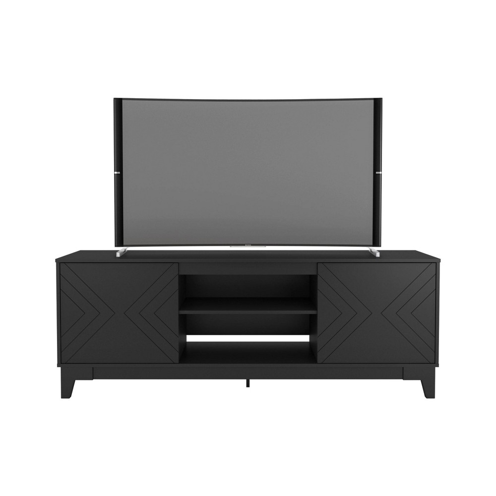 Photos - Display Cabinet / Bookcase Arrow TV Stand for TVs up to 72" Black - Nexera: Mid-Century Modern Media