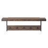 Alaterre Furniture Kyra 42 in. Oak and Metal Wall-Mounted Coat Hook with Shelf, Rustic Industrial 5 Strong Double Hooks for Home and Office Storage - 3 of 4