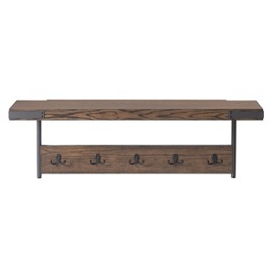 Kyra 42"" Oak and Metal Coat Hok with Shelf - 1 of 4