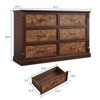 Farmhouse 47.2" Wide Chest of Drawers with Metal Handles, Rustic Double Wood Dresser, Storage Dressers Organizer - 2 of 4