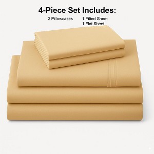 Rug Branch California Cotton Club Sheet Set – 600 Thread Count, 100% Long-Staple Cotton, Soft Sateen Weave - 1 of 4