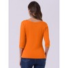 INSPIRE CHIC Women's Classic Solid Elbow Sleeves Round Neck Slim Fit T-Shirts - 4 of 4