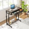 Tribesigns Portable Desk with Drawers, Mobile Laptop Desk with Wheels, Small Standing Desk for Home Office - 2 of 4