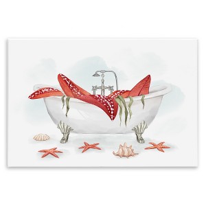 Stupell Industries Large Red Starfish Ocean Inspired Claw Bath Tub Wall Plaque Art - 1 of 4