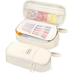 Paaaawaters Cute Pencil Case, Aesthetic Pen Pouch, Colored Large Pencil Bag with Zipper, Kawaii Stationery Storage and Organizer - 1 of 4