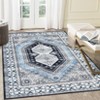 Washable Area Rug Non Slip Rug Vintage Printed Accent Rugs Low Pile Foldable Traditional Rug Oriental Medallion Carpet for Bedroom Living Room - 4 of 4