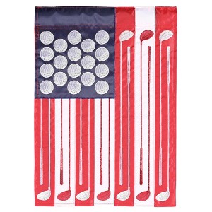 Dicksons Magnolia Garden Golf Patriotic Red White Blue 18 x 13 Polyester Outdoor Garden Flag - 1 of 1